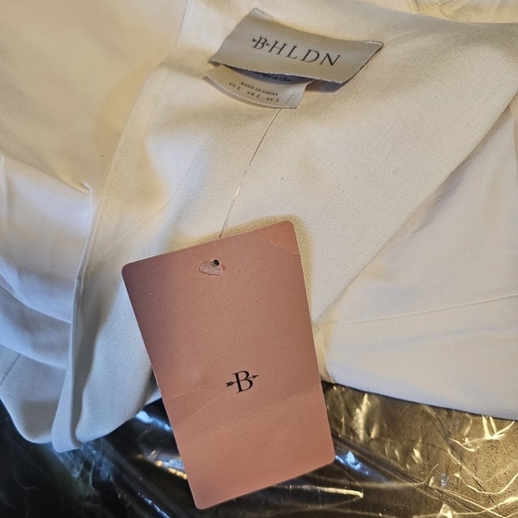 BHLDN Brynlee Mock-Neck 3/4 Sleeve Mini Dress w Pearl Accents, Ivory, LARGE - Picture 12 of 15